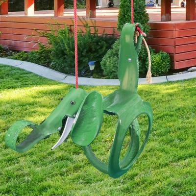 China Outdoor Play Kids Swing Recycled Tire Swing Kids Swing For Kids Green Elephant 3 To 10 Years Old for sale