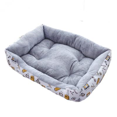 China Warm Breathable Cat Puppy Sofa Kennel Bag Sleeping Bed Dog Rectangle Beds Cushion Bedroom Winter Breathable Pet For Small Medium Dogs for sale