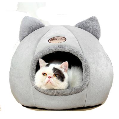 China New Breathable Deep Sleep Comfort Cat Bed Mat Basket Small Cozy Kennel Pets Tent Cave Beds Indoor Cama Gat Beds for sale