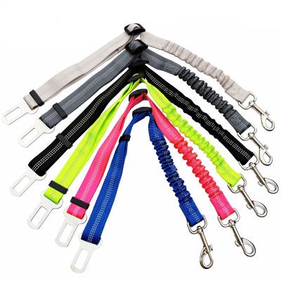 China Stocked Wholesale 8 Colors Durable Pet Supplies Lead Leashes Rope Dog Car Seat Belt For Small Medium Dogs for sale