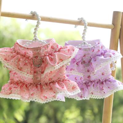 China Wholesale Print DETACHED Mesh Breathable Soft Pet Puppy Vest Flower Arms No Pull No Obstruction Dog Harnesses With Leashes for sale