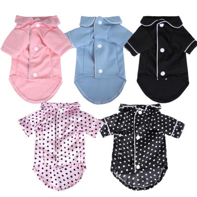 China 2021 Viable Puppy Outfits Girl Dog Shirt Leisure Sleepwear Pet Pajamas Fashion Clothes For Medium Small Dog for sale