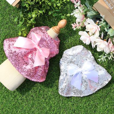 China Elegant Viable Glitter Bling Tutu Skirt Girl Dog Wedding Dress Outfits Clothes Puppy Dress Up Dress For Cat Dog for sale