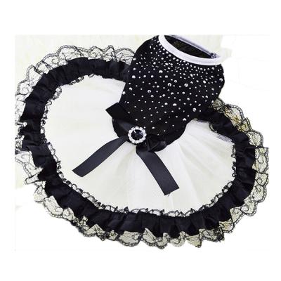 China Viable Elegant Bling Rhinestone Tutu Skirt Girl Dog Wedding Dress Teams Clothes Puppy Dressy Gowns for sale