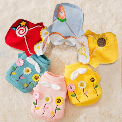 China Lovely Lovely Pet Viable Costume Sunflower Cute Puppy Sweater Outfits Sweater Dog Clothes For Medium Small Dog for sale