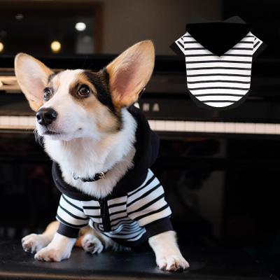 China Wholesale Customized Viable Stripe Pet Supplies Winter Clothes Washable Cotton Puppy Gear Dog Hoodies for sale