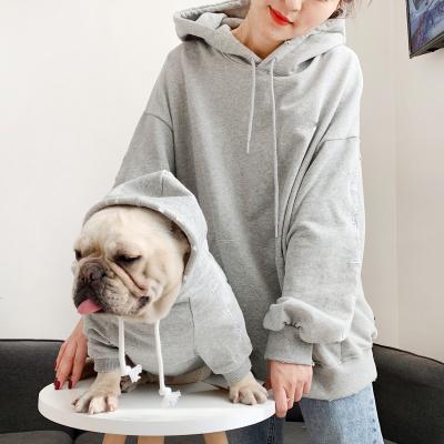 China Viable Wholesale Custom Matching Dog and Owner Clothes Pet Puppy Outfits Mom Hoodies and Pet Shirt for sale