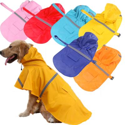 China Multi Viable Style Pet Clothes Puppy Poncho Waterproof Rain Jumpsuit Large Dog Raincoat for sale