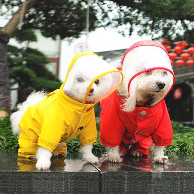 China Durable Waterproof Reflective Lightweight Pet Clothes Dog Raincoat Rain Coat Poncho With Hood Jacket for sale