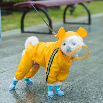 China Viable Puppy Pomeranian Bichon Teddy Shoes Cartoon Set 4 Foot Cover Waterproof Rain Boots for sale