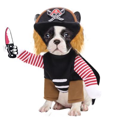 China Viable Fashion Halloween Puppy Party Wear Cosplay Dog Costume Pirates Doll Dog Deadly Clothes for sale