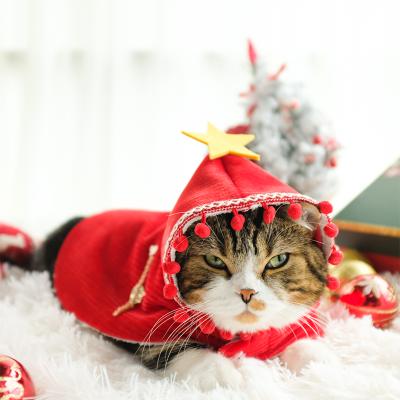 China Funny Viable Christmas Pet Dress Hoodies Cat Cape Dogs Cat Dog Costume Clothes Hooded Christmas for sale