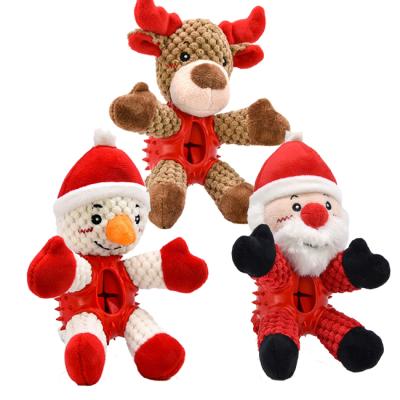 China Custom Color Stocked Interactive IQ Treat Christmas Snowman Puppy Driver Slow Chew Toy For Dogs for sale