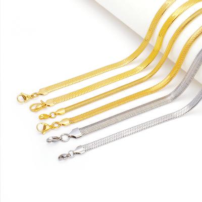 China Wholesale Hot Sale Hiphop JXX Amazon 18K Gold Plated Stainless Steel Necklace Men Women Snake Skin Necklace Men Stainless Steel Jewelry for sale