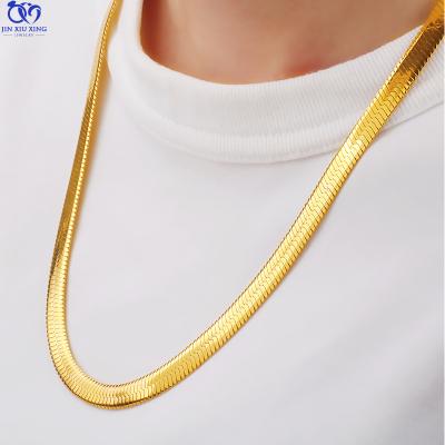 China Hot New Hiphop JXX Amazon Real Snakeskin Stainless Steel Necklace 18k Gold Plated Stainless Steel Jewelry Mens Womens Necklace for sale