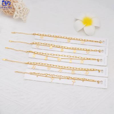 China JXX TRENDY Stainless Steel Jewelry Bracelet Sets 18k Gold Plating Stainless Steel Chain 24k Gold Plated Chain Charm For Women for sale