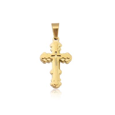 China JXX New Fashion CLASSIC Cross Men's Stainless Steel Jewelry Pendant 18k/24k Gold Plated Pendant Jewelry Men's Stainless Steel Pendant for sale