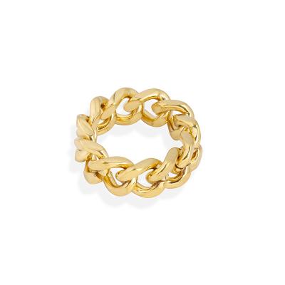 China JXX CLASSIC Men's Ladies Rings 18/24k Gold Plated Chain Rings Wholesale Men's and Women's Ring Jewelry for sale