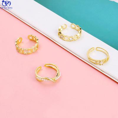 China High Quality Fashion Zircon Ring S925 Sterling Silver Bling Stone Hand Adjustable Open Ring Jewelry Ring For Women JXX and girl for sale