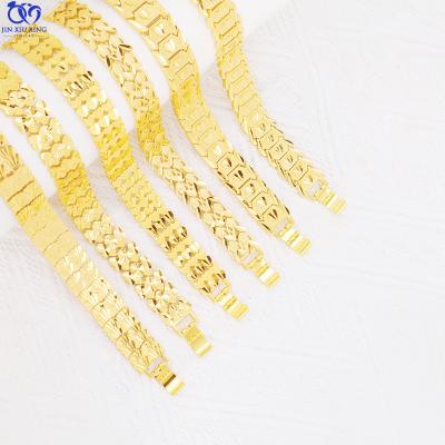 China JXX High Quality Big Classic Chunky Bangle Bracelet 24k Gold Plated Brass Mens Miami Cuban Link Chain Hot Sale Bracelets Jewelry for sale