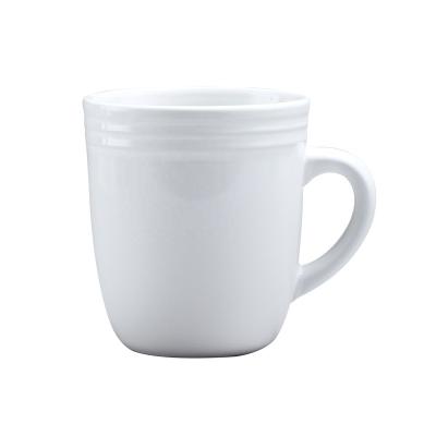 China Durable elegent embossed mugs apply to restaurant &hotel &home durable porcelain coffee mug for sale