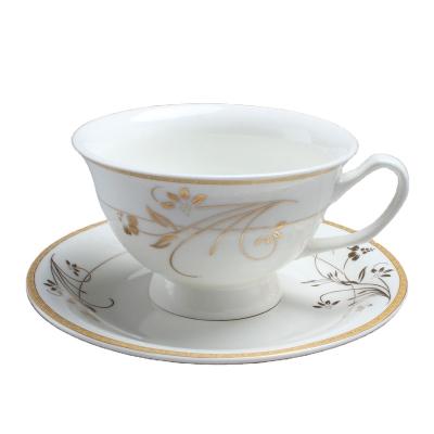 China Personalized Viable Fine Porcelain Tea Cup Saucer And Saucer Handmade With Customized Logo for sale