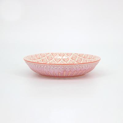 China Low price viable by popular change embossed soup dish to kiln, feel exquisite cheap ceramic dish for sale