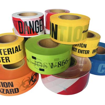 China Non-adhesive non-adhesive PE customs barrier tape / PE caution and hazard tape safety warning for sale