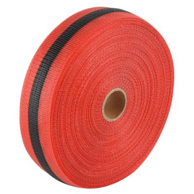 China Red industrial and construction areas and black hazard woven barrier tape for sale