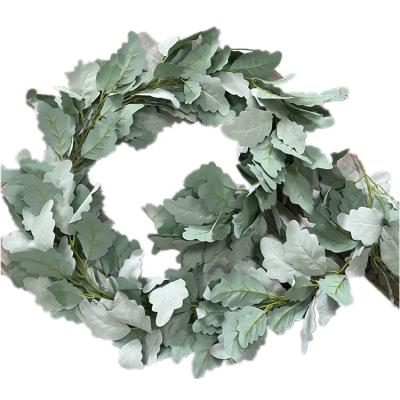 China QSLH-GE710 lifelike and everlasting NEW Amazon weave silk flocking greenery Garland Artificial Eucalyptus Leaves Garland for sale