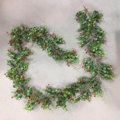 China QSLH-A3362 Plaza Wedding Artificial Garland Plastic Eucalyptus Garland For for sale