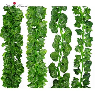 China QSLH-GE705 Amazon Hot Selling Realistic Silk Green Leaf Garland Decoration Artificial Ivy Garland for sale