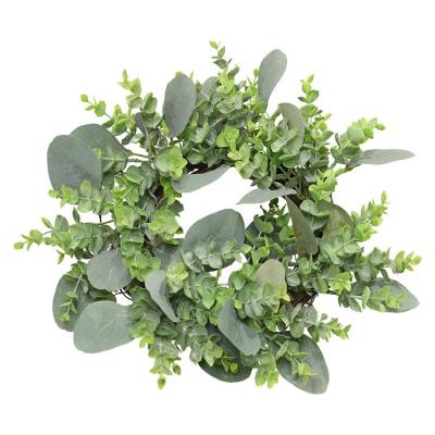 China Accept WE001 Amazon Hotsale OEM Custom Made Artificial Eucalyptus Door Wreath For Home Decor for sale