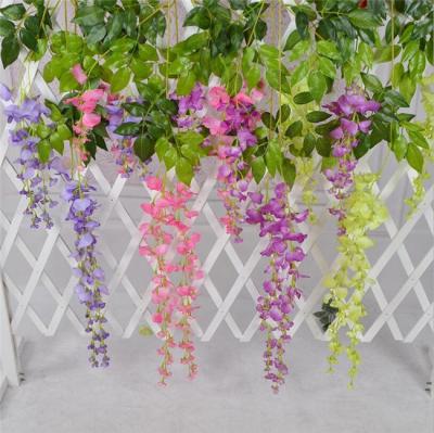 China Wholesale Realistic Artificial Flowers Hanging Flowers Wisteria Wedding Decoration for sale