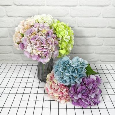 China Durable Wholesale Artificial Hydrangea Flower Single Silk Hydrangea For Home Decoration for sale