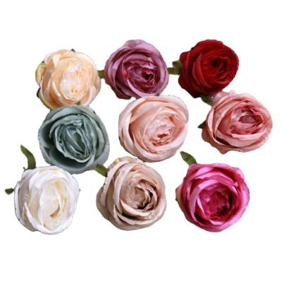 China Wedding decoration; wholesale Home Rose Flower Head Artificial Silk Rose Flower Heads Decoration for sale