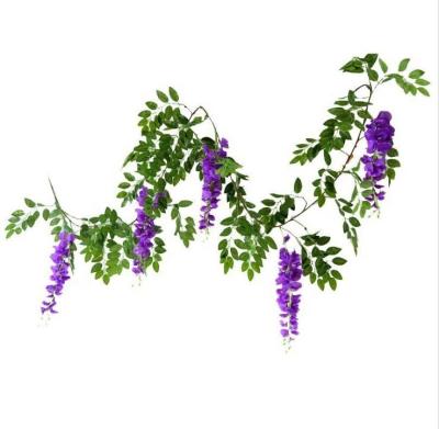 China Valentine's Day ; wedding high quality artificial flower silk vine wisteria decoration QSLH-W150 hanging flower vine for sale