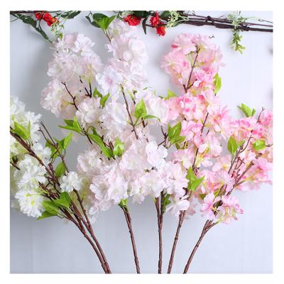 China Realistic Home Artificial Flowers Cherry Blossom Tree Branches Decorative Artificial Flower for sale