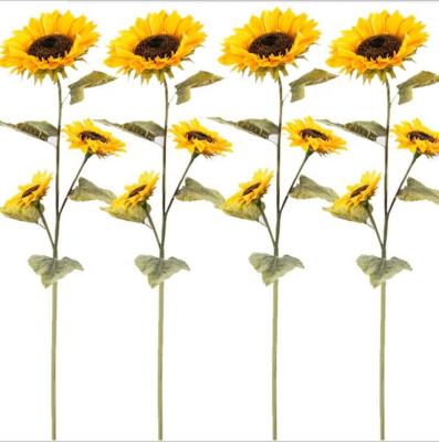 China Home decoration; hotel decoration QSLH-W063 wholesale sunflower 3 fork sunflower for home decoration for sale