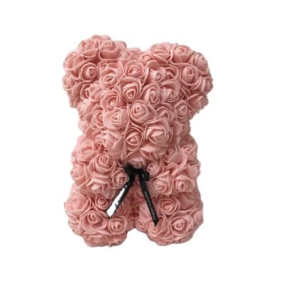 China Home decoration; office decoration; Wedding Teddy Rose Bear For Valentine's Day Artificial Foam Popular Decorative Gift Decoration QSLH-B036 for sale