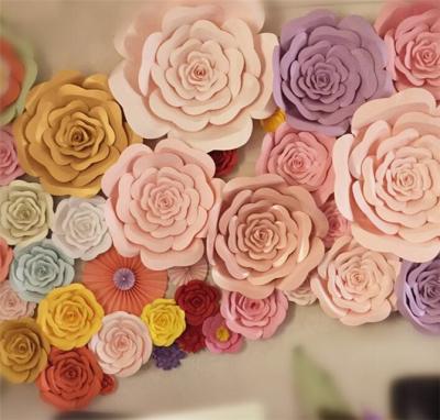 China Wholesale Colorful Artificial Flower Paper Flower Wall for sale