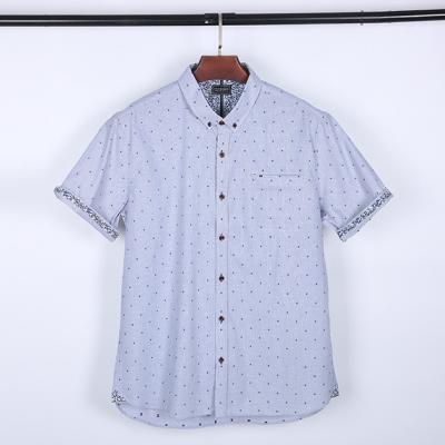 China High Quality Breathable Stock Lot Casual Shirts For Men Short Sleeve Plus Size Shirt For Men Dobby Shirt for sale