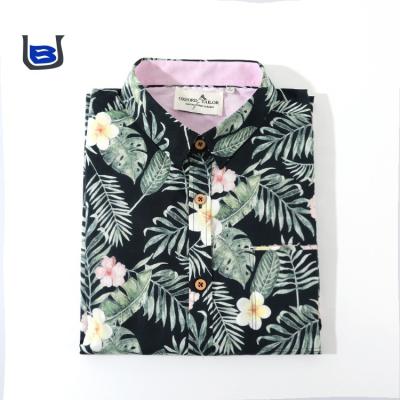 China Breathable Customized Designs Mens Digital Print Cotton Casual Short Sleeve Woven Hawaiian Shirts For Men Casual for sale