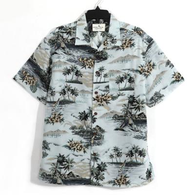 China Fashion Digital Floral Men's Summer Anti-Shrink Casual Short Sleeve Print Poplin Green Shirt for sale