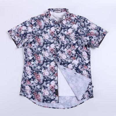 China Anti-Wrinkle OEM Short Sleeve Casual Men Service Print 4 Way Stretch Digital Hawaiian Shirts for sale