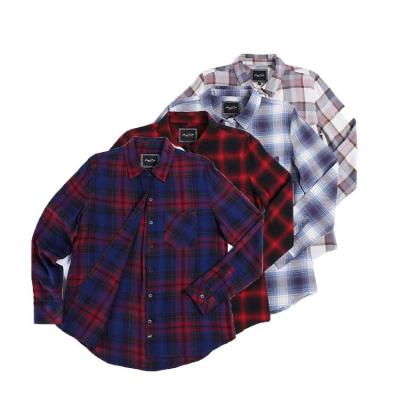 China 2021 Wholesale Custom Branded Breathable Long Sleeve Check Flannel Logo Color Casual Shirts For Women for sale