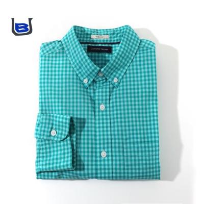 China Wholesale Breathable Button Up Fashion Men's 100% Cotton Dress Collar Long Sleeve Plaid Shirts for sale