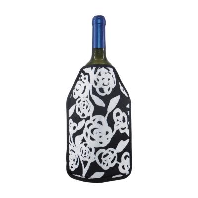 China Customize Viable Printed Wine Cooler Wine Bottle Freeze Ice Pack Freeze Wine Bottle Jacket Cooling Cold Packed Cooler for sale