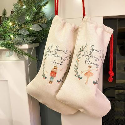 China Sustainable DIY Socks Custom Printing Sublimation Blank Blank Stocking Christmas Sublimation Socks for sale