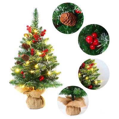 China Custom Artificial PVC Mini Christmas Tree PE PVC Mixed 45cm 60cm Desktop Material Christmas Tree for sale